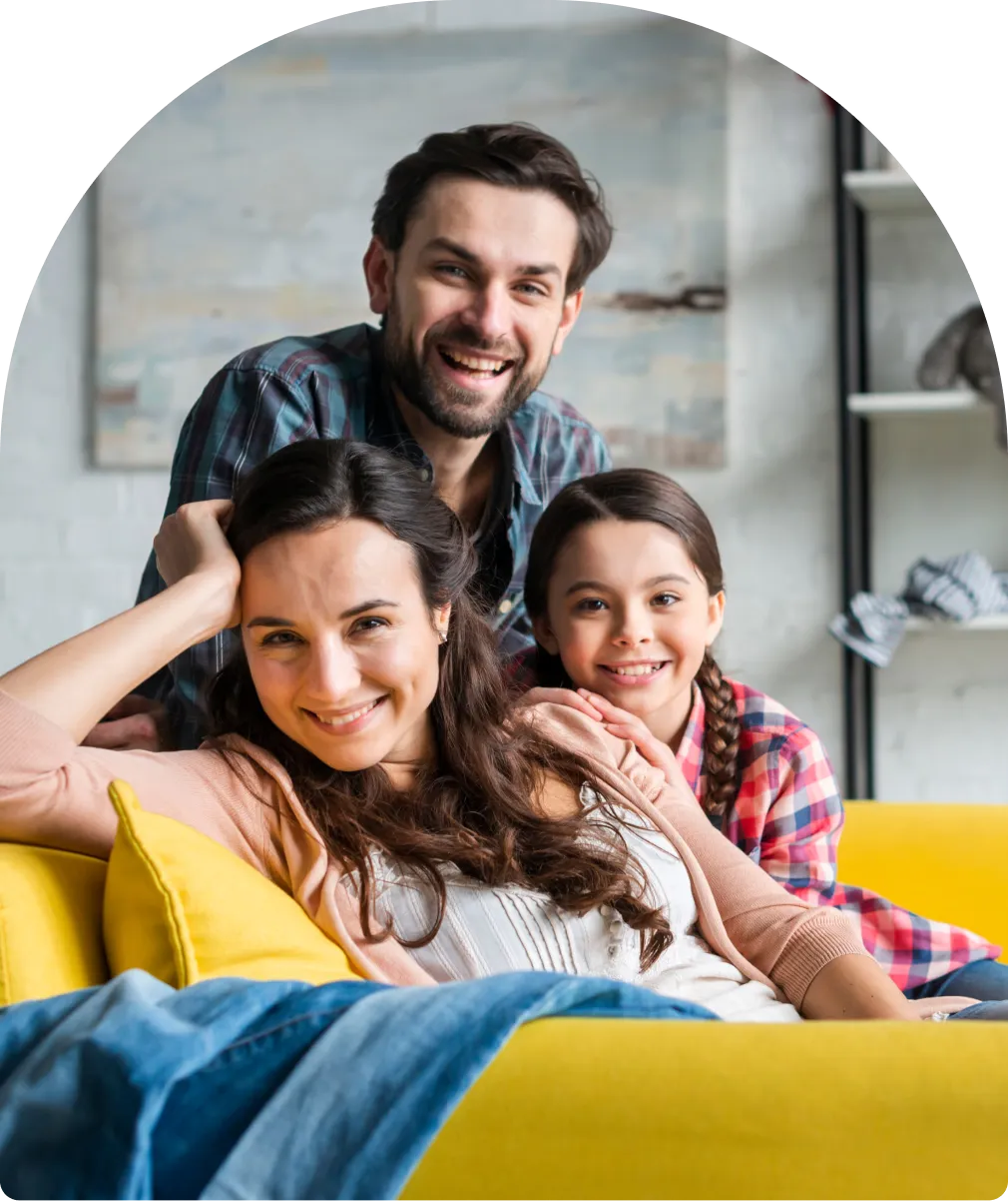 Happy family with insurance protection